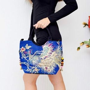 Vintage Phoenix Embroidered Tote Handbag For Women - Sparkly Sequins, Large Capacity Hobo Bag - View #14